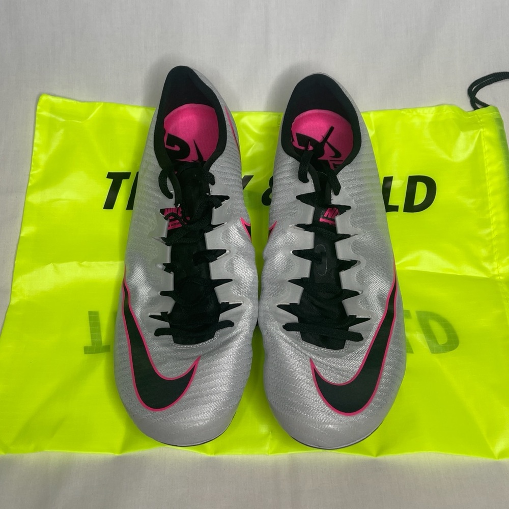 Nike Zoom Superfly Elite Platinum/Pink Track Spikes 835996-003 Men's Sz: 13